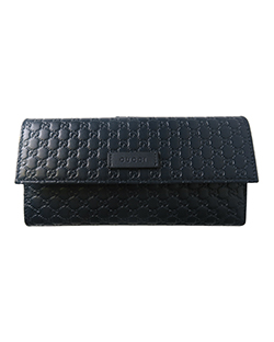 Gucci Micro Guccissima Long Wallet,Leather,Navy,449393.0959,Box